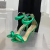 2024 neue Gianvito Rossi Stiletto Heels Sandalen Kleid Schuhe Stiletto Rose Metallic Leder Fuß mit Absatz Reißverschluss hinten Women Schoenen Zomerjurk Fabriek Schoeisel