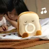 Bureau Tafelklokken Cartoon LED PLush Toast Wekker Creatieve Verlichting Schattig Nachtlampje Oplaadbaar Dimbaar Kinderbureau Nachtkastje Decor YQ240118