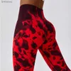 Actieve Sets Tie-Dye Yoga Broek Sportleggings Dames Oefening Hardlopen Fitness Hoge taille Naadloze Gym Push Ups-leggings Dames Workout TightsL240118