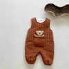Rompers Pullover 2023 Winter New Baby Sleeveless Warm Romper Plus Velvet Thick Newborn Toddler Jumpsuit Infant Cute Bear Fleece Clothes H240508