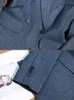 Yitimuceng Серые женские брючные костюмы Корейская мода Формальный пиджак с длинными рукавами Куртка Брюки Комплект из 2 предметов Осень-зима 2203 240118