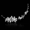 Bras Treazy Fashion Flower Crystal Pearl Bride 3pcs Set Necklace Earrings Tiara Bridal Wedding Jewelry Set Accessories for Women