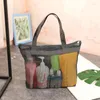 Sacs de rangement Sac de douche en maille Sac fourre-tout portable à séchage rapide avec poche à fermeture éclair Organisateur de bain léger Collège Dortoir Salle de bain Natation Plage