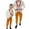 Costume de printemps à motif Floral pour garçon, Tuxedos de dîner pour petits enfants, pour fête de mariage, bal d'anniversaire, 3 pièces, veste, pantalon, gilet, nouvelle collection