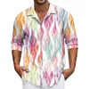 Chemises décontractées pour hommes Été Lâche Imprimer Cardigan à manches longues Plage Modèle drôle Chemise de haute qualité Tempérament Top Poleras de Hombre