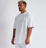 2024 Plain Oversizes T Shirt Men Men Culcibuilding i Fitness Luźne swobodne styl życia Zużycie T-shirt Męski streetwear Hip-Hop Tshirt T007