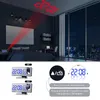 Digitale LED-wekker Tafelhorloge Elektronische desktopklokken USB Wakker worden FM-radio Tijdprojector Snooze-functie 2 Alarm 240118