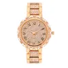 Dames Premium Light luxe diamant diamant waterdicht quartz horloge met stalen band