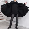 Fashion Men's Cloak Coats Lapel Solid Color One Button Cape Trench Streetwear Casual Overcoats Men Ponchos S-5XL INCERUN 240117