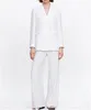 Women's Two Piece Pants Latest Classic Style Women Suits Set White Double Breasted Blazer Jacket With Wide Leg Office Lady Wear Wedding Dres