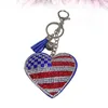 Keychains 2st Creative American National Flag Design Key Chain Fashion Bag Hanging Pendant Delicate for Man Woman