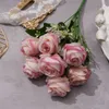 Lot de 7 Roses de printemps rondes multicouches, fausses fleurs pour robe de fenêtre de maison, haute qualité, sortie d'usine, fleurs en soie RLY