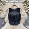 Canotte da donna Sexy scava fuori il tubo Top Chic senza spalline Crop Y2k coreano moda donna camicette corsetto estivo bustier