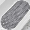 Tapis de bain 2 pièces tapis de baignoire tapis de douche antidérapant pour salle de bain baignoire lavable ventouse 16x35 pouces gris clair