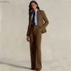 Kombinezony damskie Blazers dla kobiet w kolorze jodełka 2-częściowy zestaw (kurtka + spodnie) Formalne garnitury dla kobiet eleganckie setki kobiet lapel240118