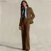 Ternos femininos Blazers Terno espinha de peixe feminino Conjunto de 2 peças (jaqueta + calça) Ternos formais para mulheres Conjuntos femininos elegantes com lapela FashionL240118