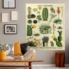 Tapissries Cactus Botanical Tapestry Wall Hanging Retro Cacti Succulents Shroom Chart Hippie Bohemian Psychedelic Witchcraft Home Decorvaiduryd