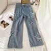 Jeans skinny a vita alta primaverili e autunnali di marca in cotone elasticizzato casual alla moda per giovani ragazze femminili 240117