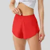 Projektant Lululelemenly Women Shorts Yoga Fit Fit Kieszonkowy High Rise Rise Szybki suchy kobiet