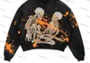 Sweats à capuche pour hommes Sweatshirts New High Street Skull Print Hip Hop Street Youth Vêtements Rétro Sweat à capuche surdimensionné Pull de mode Couple Vêtements Anime Hoodieyolq