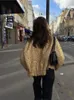 Giacca da donna con paillettes lucide Y2k color oro colletto alla coreana manica lunga cappotto corto autunno inverno donna alta streetwear 240117