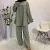 Vestidos casuais jilbab 2 peça define mulheres muçulmanas hijab vestido oração vestuário abaya longo khimar ramadan eid planície abayas roupas islâmicas robe