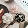 Pins, Brooches Big Camellia Pearl Brooch For Women Brand Desinger Broach CN Lapel Pin Collar Clips Broches Jewelry