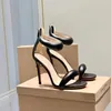 2024 Gianvito 10.5cm stiletto Heels Sandals sky-high heel for women summer luxury designer shoes Gold silver black Calf leather foot strap heeled Rear zipper footwear