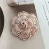 Pins, Brooches Big Camellia Pearl Brooch For Women Brand Desinger Broach CN Lapel Pin Collar Clips Broches Jewelry