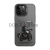 Mobiele telefoon hoesjes voor IPHONE11 12 mat gekleurd zilver 13 13PRO 14PLUS anti-drop 15 15PROMAX X XS trendy mannelijke locomotief mobiele telefoon hoesje J240118