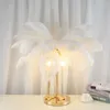 Table Lamps Nordic Cute Girl Room LED Feather Lamp Creative Desk Reading Study Bedroom Bedside Light Decor