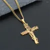 Pendant Necklaces Fashion 2K Tree Of Life Cross Titanium Steel Necklace Men And Women Simple Jewelry Couple