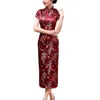 Ethnische Kleidung Chinesische Frauen Qipao Elegantes nationales Blumenstickerei-Cheongsam-Kleid mit Stehkragen und kurzen Ärmeln für den Sommer