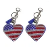 Keychains 2st Creative American National Flag Design Key Chain Fashion Bag Hanging Pendant Delicate for Man Woman