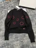 Mode femmes chandails col rond couleur unie broderie à manches longues pullover décontracté pull femmes pull en tricot ample