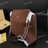 Brown Suede Women Designer Shoulder Bag Cross Body 35x30cm Large Capacity Diamond Lattice Silver Hardware Matelasse Chain with Strap Luxury Square Shopping Purse