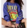 디자이너 여성 풀 오버 까마귀 프린트 라운드 넥 스웨트 셔츠 다목적 스웨터 탑 여성 가을 ​​의류 플러스 사이즈