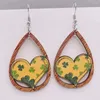 dangle earrings wood clover ireland for through of threaselemince cattle cattleの聖パトリックのパーティージュエリーアレテスデュージャー