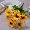 Bundle of Sunflower Single Branch Sunflower Store Engineering Decoration Shopping Mall Meichen Sales Office Garden Landscaping Fake Flower Material RLY