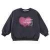 Hoodies Sweatshirts 2024 Spring New Kids Girl Long Sleeve Letter Print Sweatshirt ldren Heart Tops Baby Boys Casual Toddler Pullover H240508