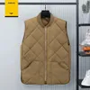 Mens Autumn Winter Warm Vest Sleeveless Jacket Cotton Padded Waistcoat Cargo Work Wear Male Clothes Rhomboid Coat Streetwear 240117