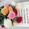 12pcslot Rose Latex Artificial Flowers Real Touch Home Decorations For Wedding Birthday Party Decor Branch Bouquet 240117