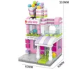 Blocos artecture street view blocos de construção loja casa modelo diy mini tijolos presente natal brinquedos para ldrenvaiduryb