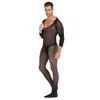 Hood Manlig underkläder Sexig spetsunderkläder Jumpsuit Strumpor Sleepwear Leggings Set Gay Sissy underkläder för män Vuxen 240118