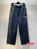 Tasarımcı Erkek Trailsits Doğru Versiyon Yüksek Kalite B Home Autumnwinter Wave Cola İşlemeli Guard Pants Paris Yıkanmış ve Yıpranmış Geniş Bacak Pantolonları 466G