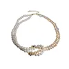 Colliers ras du cou en cristal de perles de Style coréen pour femmes, chaîne courte en strass, bijoux de déclaration