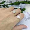 Anneaux de bande DOREMI filles femmes lettre initiale RMirco pavé Zircon pleine pierre lettres personnalisé RGirls bijoux J240118