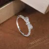 Band Rings New Exquisite White Zirconia Bow RSweet and Simple Party Birthday Gift 925 Stamp Fashion Jewelry Wholesale WeddRing J240118