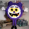 Halloween Purple Clock Mascot Kostuum Top Kwaliteit Cartoon Alarmklok Thema Karakter Carnaval Unisex volwassenen Outfit Kerst verjaardagsfeestjurk