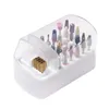 Traitements 30 trous Nail Art perceuse meulage tête de vernis porte-embout nettoyer la boîte de rangement 2 en 1 manucure tête de ponçage brosse affichage stockage